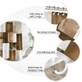 thumbnail image 6 of Brown Geometric Waterproof Fabric Shower Curtain,Vintage Oil Painting Contemporary Waterproof Fabric Shower Curtain for Bathroom Curtains Bathtubs Hotel Shower Curtains with 12 Hooks Extra Long 72x96, 6 of 8