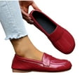thumbnail image 2 of Red Women Casual Moccasins With Round Toe Solid Color And Low Heels For Outdoor And Daily 2025 Stylish, 2 of 7