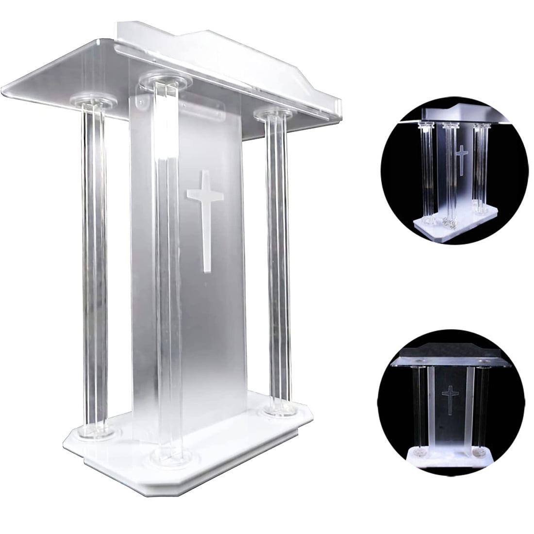 Buy Church Podium Acrylic Speech Lectern Pulpit Fixed Height Online at