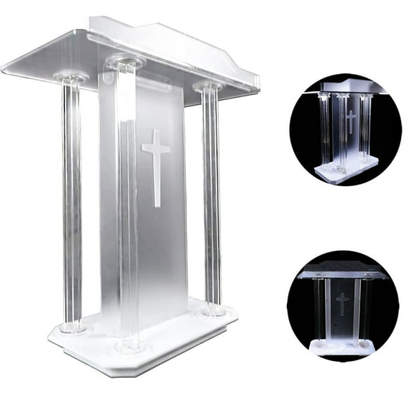 Church Podium Acrylic Speech Lectern no Adjustable Height