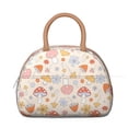 thumbnail image 2 of Boho Mushroom Lunch Bag - Whimsical Fungi & Wildflowers Print Insulated Tote, Cottagecore Aesthetic Reusable Cooler (Magical Forest Design), 2 of 4
