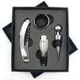 thumbnail image 1 of Juego de abridor de vino de acero inoxidable resistente a la oxidación, con mango de embalaje exquisito, kit de sacacorchos para el hogar, bar, restaurante, regalos, color negro, 1 of 5