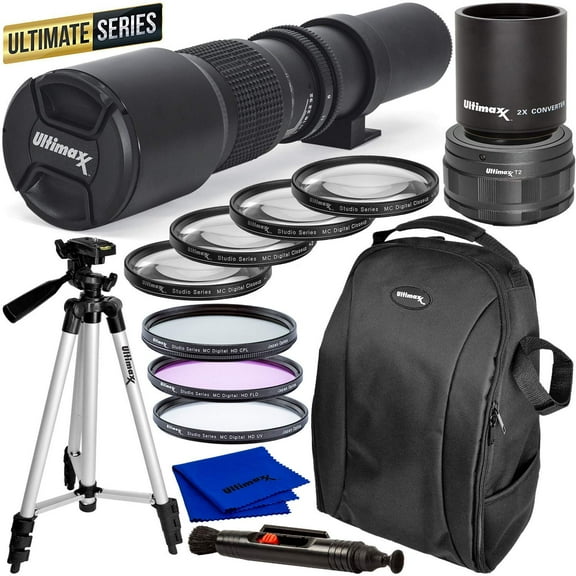 ULTIMAXX High-Power 500mm/1000mm f/8 for Sony NEX with Filter Kits, Backpack, Tripod Bundle