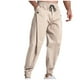 thumbnail image 4 of Pantalones largos de moda para hombre, casuales, de color sólido, con bolsillos y cintura elástica, pantalones cargo casuales para hombre., 4 of 5