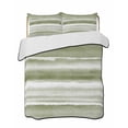 thumbnail image 2 of Sage Green Stripes Twin Size Down Alternative Comforter, Lightweight Comforter Quilt Bedding Set with Pillow Shams Watercolor Gradient Abstract Striped All Seasons Bed Comforter Duvet Insert 68"x86", 2 of 7