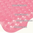 thumbnail image 6 of Buganda Bath Mat for Tub Non Slip, Extra Long Bath Mat with Drain Holes and Suction Cups, Machine Washable Shower Mat, 39"x15", Clear Pink, 6 of 9