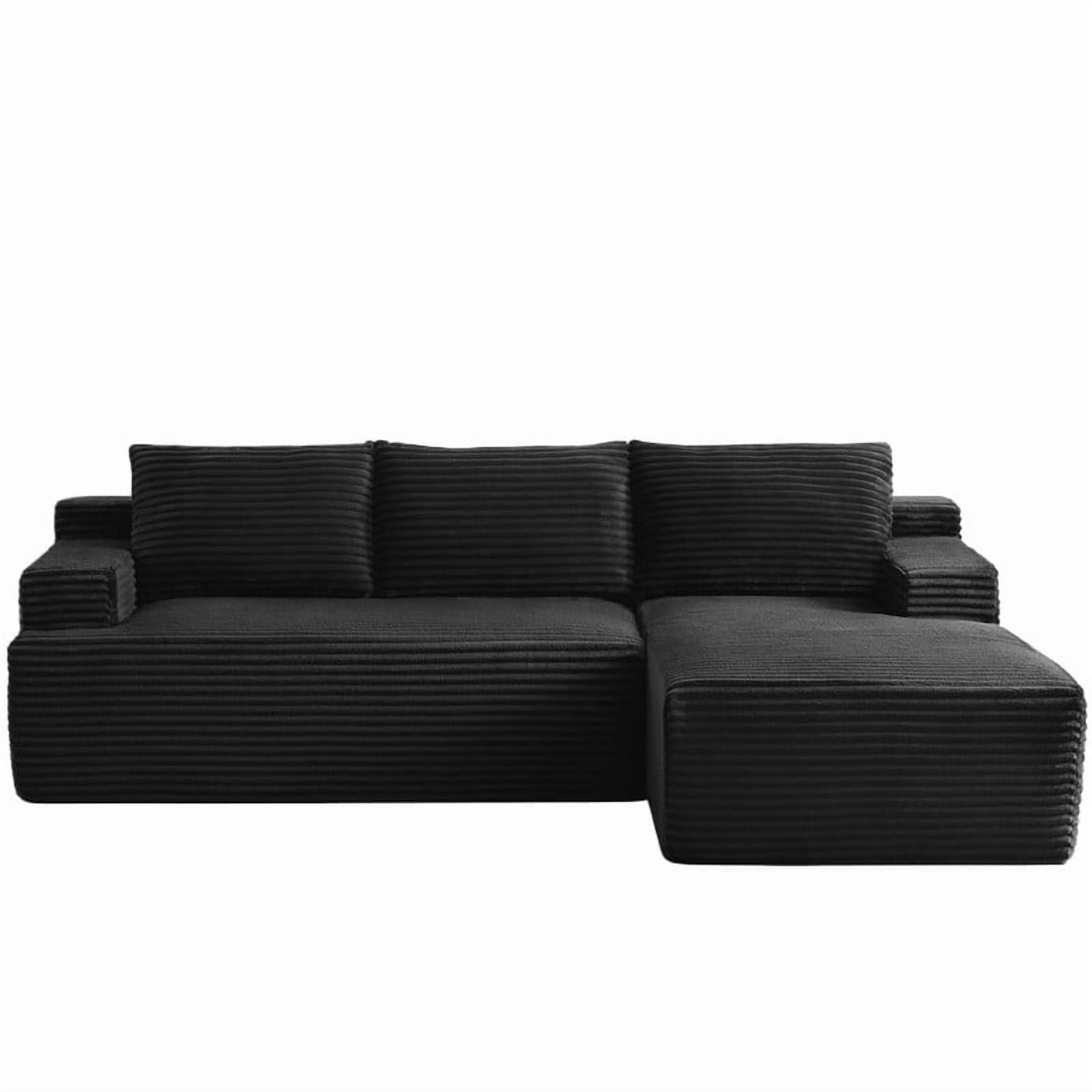L-Shaped Cloud Sectional Sofa with Deep Seat, Modular Sofa Couch with Chaise for Living Room Apartment, No Assembly Required, Right Facing