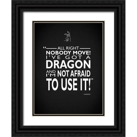 Rogan Mark 19×24 Black Ornate Wood Framed with Double Matting Museum Art Print Titled – Shrek Ive Got A Dragon