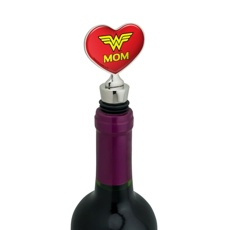 Wonder Woman Wonder Mom Logo Heart Love Wine Bottle Stopper