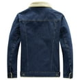 thumbnail image 2 of HOW'ON Men's Thicken Warm Sherpa Lined Denim Jacket Casual Button Jean Trucker Jackets Coat Blue L, 2 of 7
