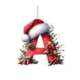 thumbnail image 2 of yulier 26 Initial Letter Christmas Ornaments, Red Personalized Christmas Initial Ornaments with Santa Claus, Christmas Tree Decoration Hanging Pendant Xmas Gifts for Kids Family, 2 of 4