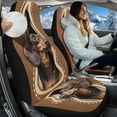 thumbnail image 2 of Uorisanigo Front Seat Covers, Soft Plush 2-Pack Faux Leather Dachshund Seat Cushions Universal Fit for Most Vehicles, Summer Cool & Winter Warm, Easy Installation, Car Accessories, 2 of 7