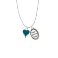 thumbnail image 2 of Delight Jewelry Silvertone Small Long Dark Teal Heart Best Mom Ever Charm Necklace, 2 of 4