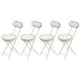 thumbnail image 5 of 4pcs Portable Upholstered Counter Stool Set, Folding Bar Stool Chairs for Kitchen and Dining, Compact and Space-Saving Seating, White, 5 of 16