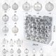 thumbnail image 5 of Decoraciones navideñas, adornos navideños, regalos navideños 116 juegos de bolas colgantes de decoración de árbol de Navidad galvanizadas Una bola, 5 of 5