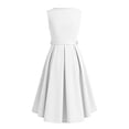 thumbnail image 5 of Mitankcoo Girls Satin Dresses Sleeveless Round Neck Tie Waist A-Line Dress for Casual & Dressy Wear 5-16Y, 5 of 7