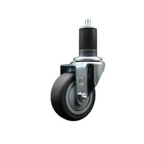 3.5 Inch SS Thermo Rubber Wheel Swivel 1-5/8 Inch Expanding Stem Caster