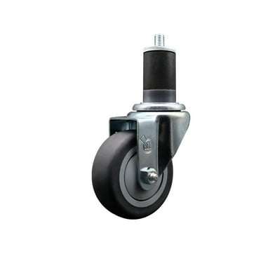 3.5 Inch SS Thermo Rubber Wheel Swivel 1-5/8 Inch Expanding Stem Caster