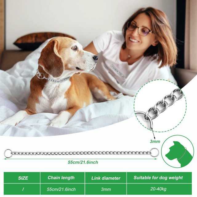 Baohd Pet Walking Chain Lightweight And Sturdy Metal Collar For Comfortable Pet Walks Dog Chain Collars 1Set