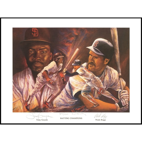 Wade Boggs & Tony Gwynn Autographed 19x24 Lithograph Photo Boston Red Sox & San Diego Padres #/2500 237005