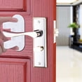 thumbnail image 3 of El bloqueo mejorado de la palanca de la puerta a prueba de niños evita que los niños pequeños abran las puertas. Fácil operación con una sola mano para adultos. ABS duradero con respaldo adh, 3 of 5