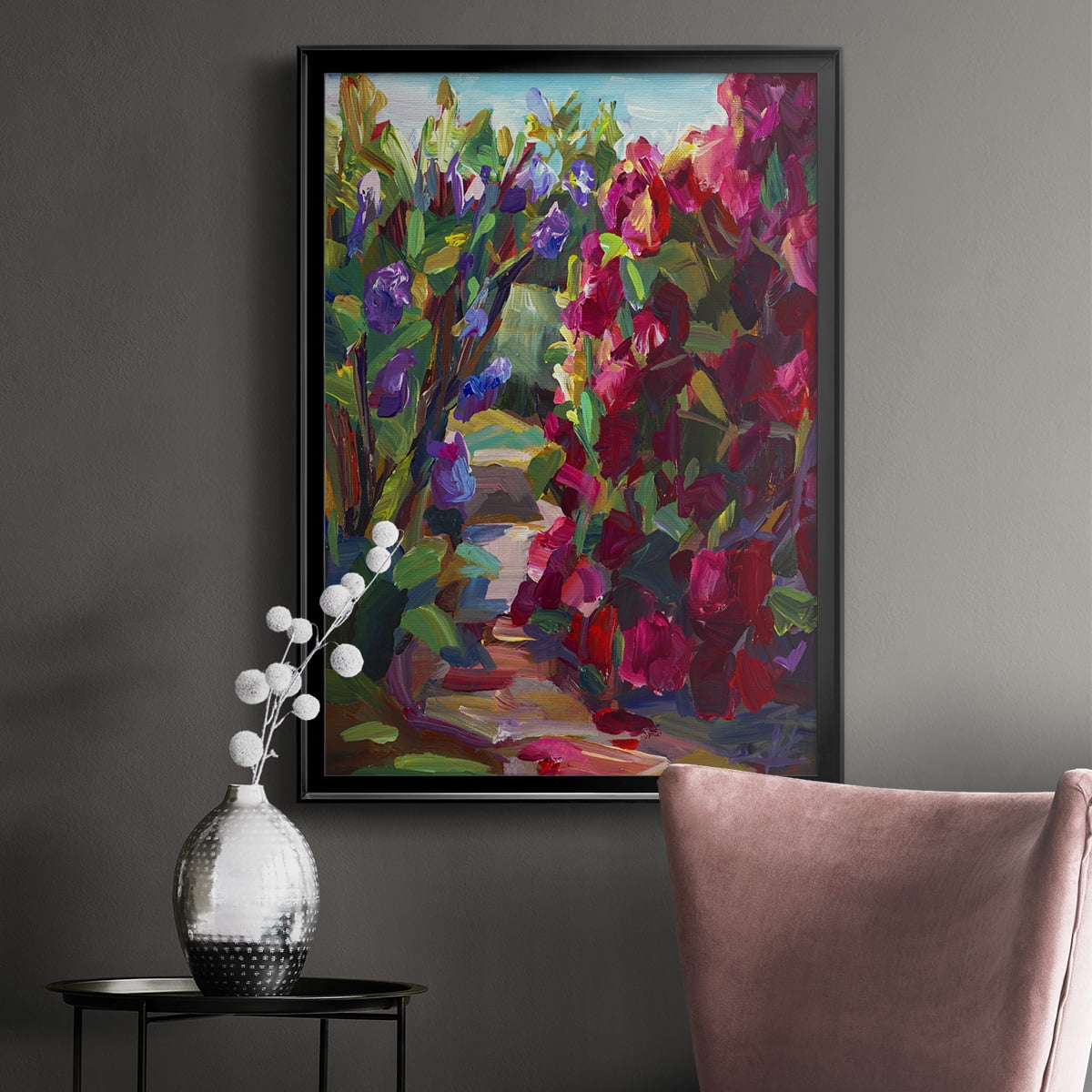 Lilacs & Rhodies Premium Framed Print - Ready to Hang