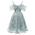 thumbnail image 3 of Jdlsppl Women's Floral Lace Cold Shouder Dress Homecoming Wedding Evening Gown Party Cocktail Dresses Ruffle Sleeve A Line Flowy Blue 16W, 3 of 5