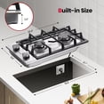 thumbnail image 3 of Table de Cuisson au Gaz Encastrée de 12 Po en Acier Inoxydable avec Brûleurs à 2 Joints, Certifiée ETL, 3 of 5