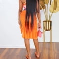 thumbnail image 3 of Aayomet Long Skirt Women's Styleish Print/Solid High Waist Flare Long Maxi Skirt,Orange L, 3 of 5