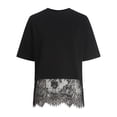 thumbnail image 5 of QGJZVUNL Womens Lace Tops Oversized Tshirts Basic Tees Short Sleeve Crewneck Top Summer Outfits Size L, 5 of 5