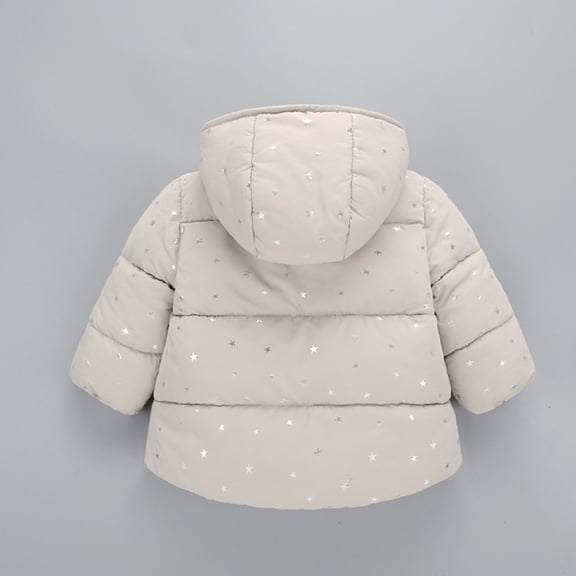 Vedolay Girls Denim Jackets Girl's Thicken Down Jacket Winter Warm Button Down Long Sleeve Coat,Gray 4-5 Years