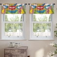 thumbnail image 2 of LALILO Kitchen Curtain Valance Pop Art Mosaic With Women Rod Pocket Window Curtain 52"x 18" Set of 2, 2 of 5