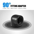 thumbnail image 1 of Fitting Adapter 90 Degree Fitting Adapter Brass Black 2 Pcs 90 Degree Fitting Adapter G1 4 Thread For Pc Water Cooling SystemFemale To Female, 1 of 8