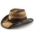 thumbnail image 5 of Classic Western Cowboy Hat for Men and Women, Shapeable Big Wide Brim Cowgirl Hat with Embroidery Halloween Accessory, 5 of 6