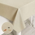 thumbnail image 3 of LAICAIW Vinyl Tablecloth 100% Waterproof Oil-Proof Spill-Proof 60 x 84 inch Rectangle Champagne PVC Table Cover, 3 of 7