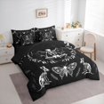 thumbnail image 3 of Feelyou Gothic Bat Skeleton 7pcs Bedding Set, Boho Butterfly Kangaroo Skull Sheet Set, 3 of 7