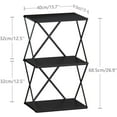 thumbnail image 2 of 3-Tier End Table Set of 2 Small Side Table Tall Bedside Night Stand with Storage Sofa Side desks for Living Room Bedroom Office Bathroom Small Space, Black, 2 of 14
