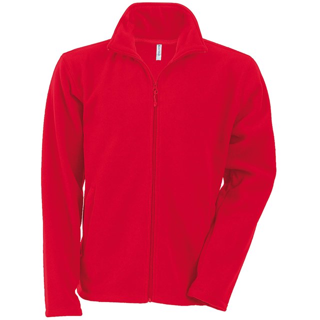 Kariban - Forro polar anti-bolas con cremallera completa Modelo Falco hombre caballero (Rojo)