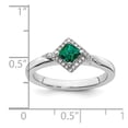 thumbnail image 5 of Sterling Silver Stackable Expressions Polished Cr. Emerald & Dia Ring, 5 of 6