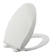 thumbnail image 1 of Asiento de inodoro alargado, cierre lento y silencioso, resistente y fácil de limpiar, polipropileno (PP), color blanco, 1 of 5