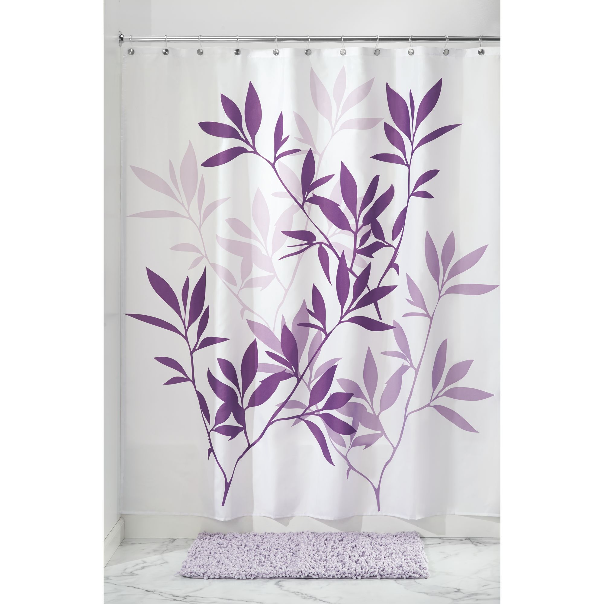 InterDesign Purple Trees Polyester Shower Curtain, 72" x 72" - image 4 of 5