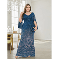 thumbnail image 4 of AURA Plus Size Sequin Round Neck Evening Gown Long Sleeve Elegant Slim Fit Formal Party Maxi Dress, 4 of 7