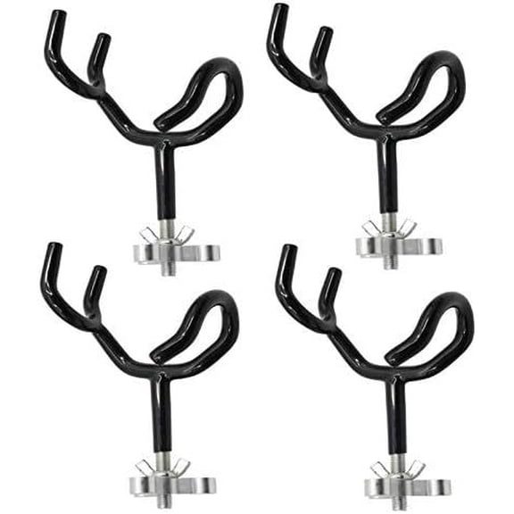 4PCS Sure Grip Steel 20 Degree Angle Rod Holder with Mounting Base Fishing Rod Holder for Boat, Ship, Yacht and More for Fishing Lovers