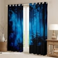 thumbnail image 2 of Feelyou Black Blue Pine Tree Black Out Curtains, Jungle Plant Botanical Curtains Pack of 2 (42x63 Each), Nature Scenery Print Bedroom Curtains, Blackout Curtains Room Decor, 2 of 6