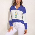 thumbnail image 3 of El Salvador Flags Long Sleeve Blouse Woman Streetwear Casual Shirts Summer Oversize Woman Streetwear Clothing Birthday Present, 3 of 7