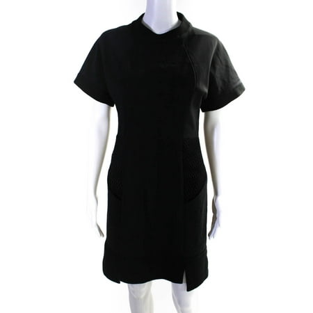 

Pre-owned|Jonathan Simkhai Womens Ribbed Knit Hem Mesh Insert Sheath Dress Black Size 6