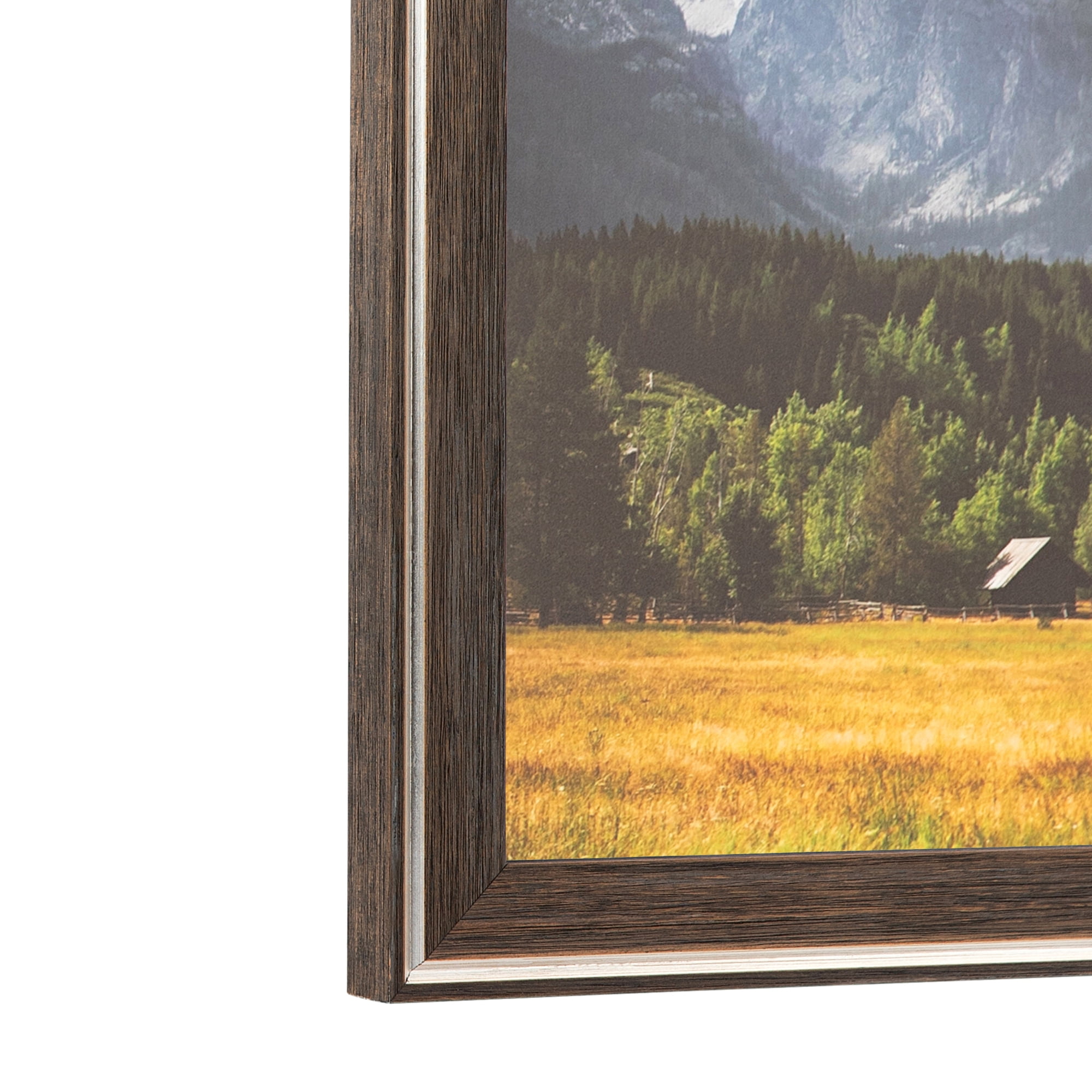 ArtToFrames 18" x 24" Contrast Grey Picture Frame, 18x24 inch Gray Wood Poster Frame (WOM-4930), 2 Pack