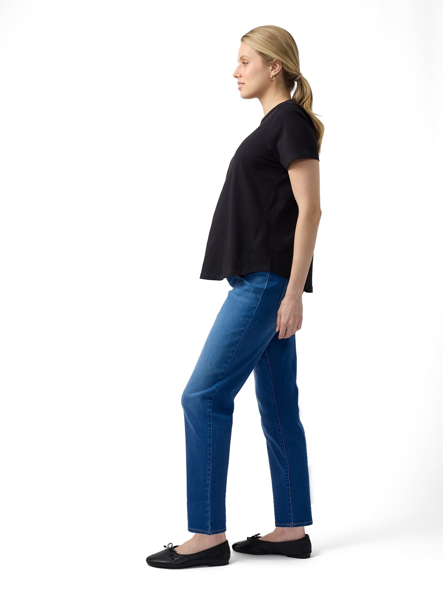 Ingrid & Isabel For Every Belly Women's Maternity Short Sleeve Relaxed Crew Tee, Sizes S-XXL