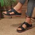 thumbnail image 7 of IEMIEMIEM Women's Wedge Sandals Wide Width Open Toe Slides Comfortable Orthopedic Sandals Womens 2026 Casual Walking Wedges Slip On Shoes Platform Sandal Outdoor Beach Slippers Black 9 Wide, 7 of 7