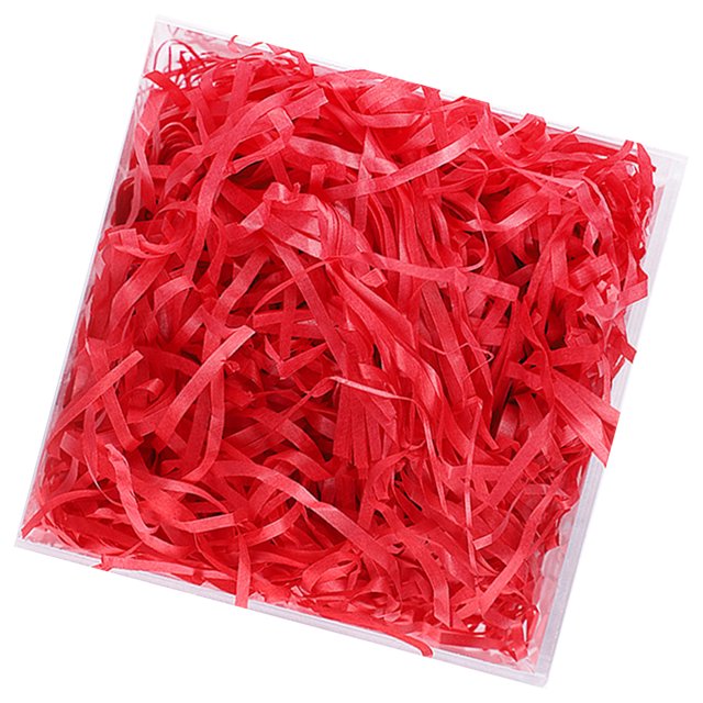 Naiovety 1 paquete de relleno de rafia de papel Lafite, caja de bricolaje triturada colorida, Material de caramelo, confeti artesanal, Kits de decoración para fiestas rojo brillante